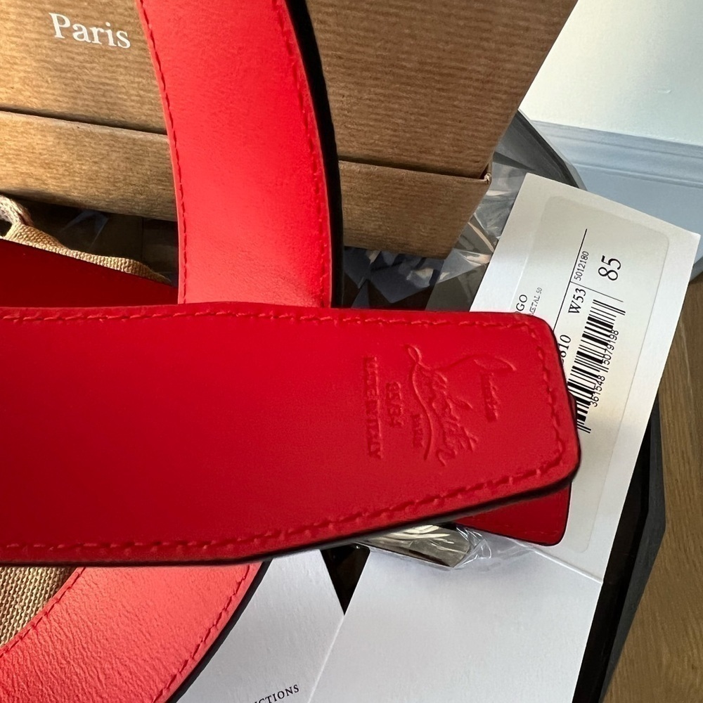Christian Louboutin Mens Happy Rui CL-Logo Leather Belt - Picture 11 of 14